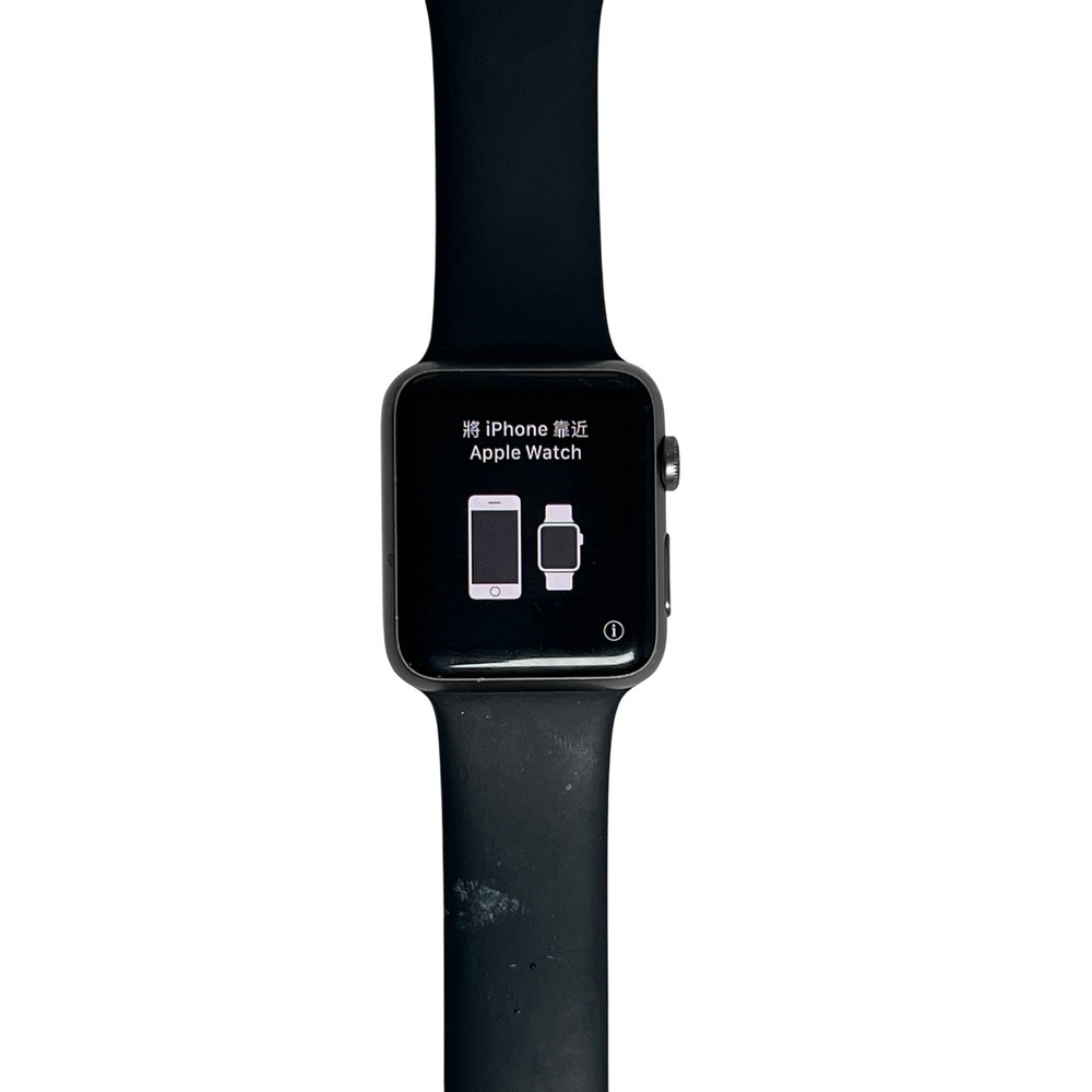 Apple Watch Series 1 Smartwatch Unisex 42mm Space Gray Aluminum Black Sport Band
